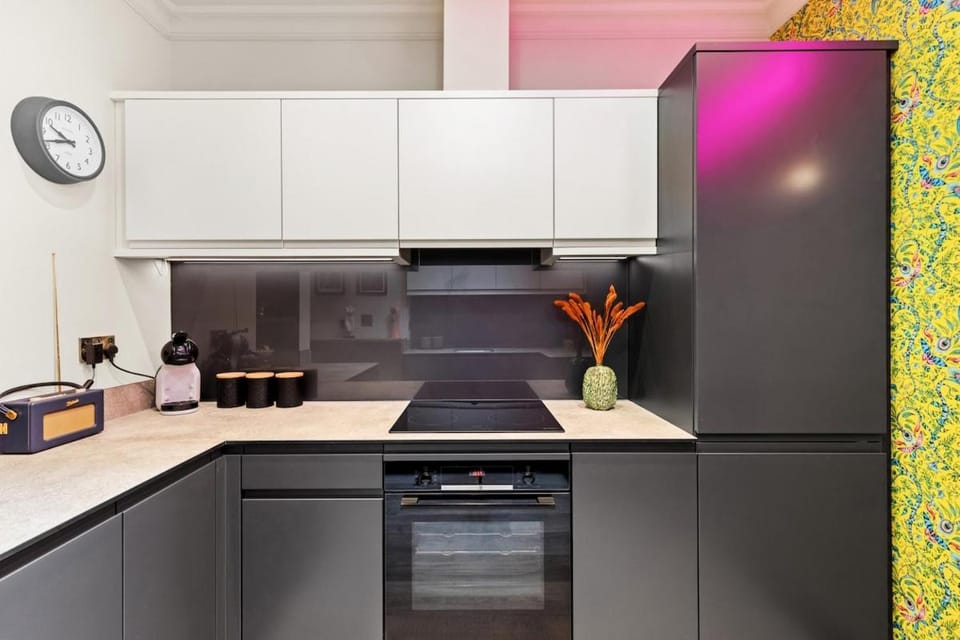 Kitchen or kitchenette, oven, stove