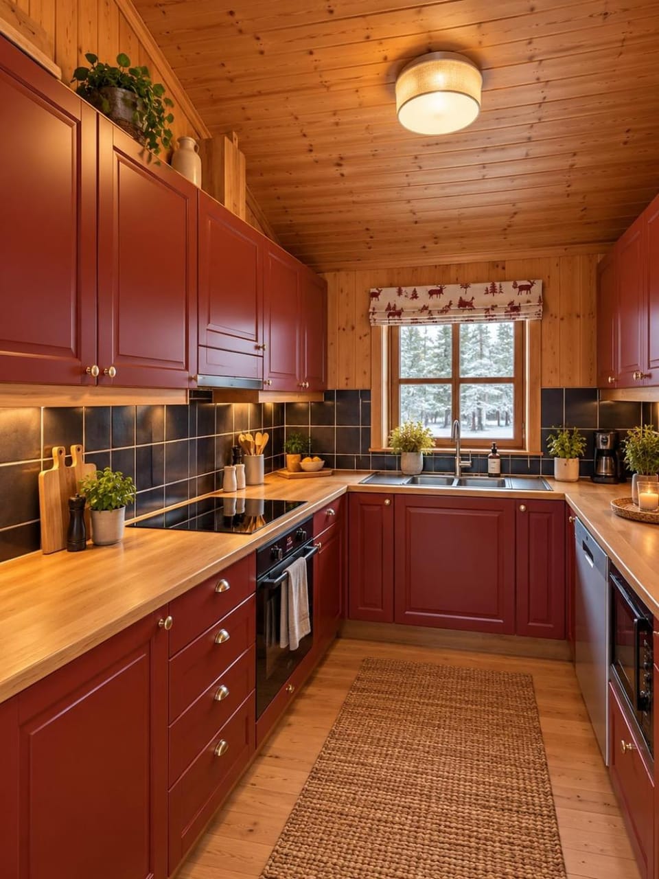 Kitchen or kitchenette, dishwasher, stove