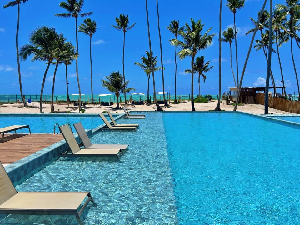 Beach, Pool view, Swimming pool, sunbed