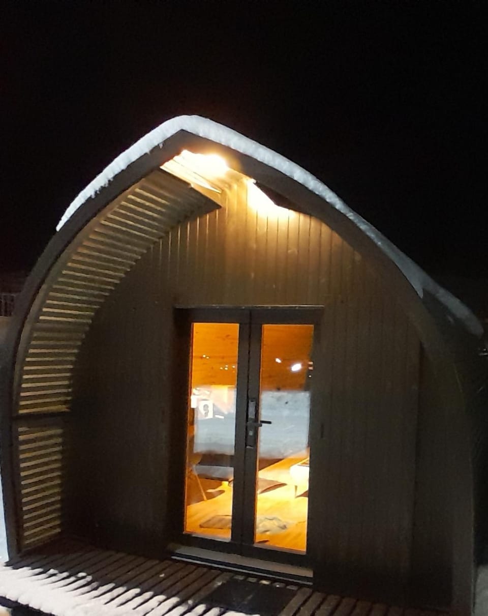 Property building, Night, Winter