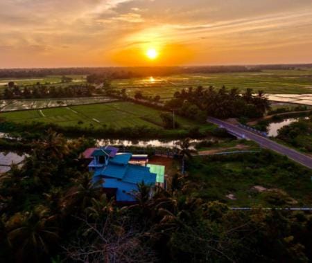 Natural landscape, Bird's eye view, Lake view, River view, Sunrise, Sunset