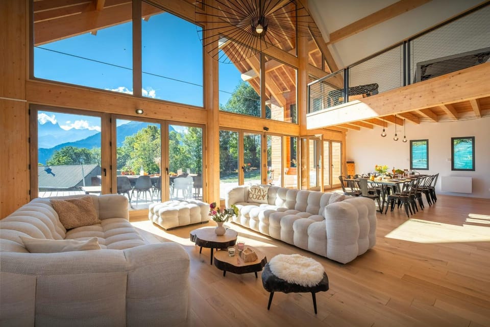 Natural landscape, Living room, Seating area, Mountain view