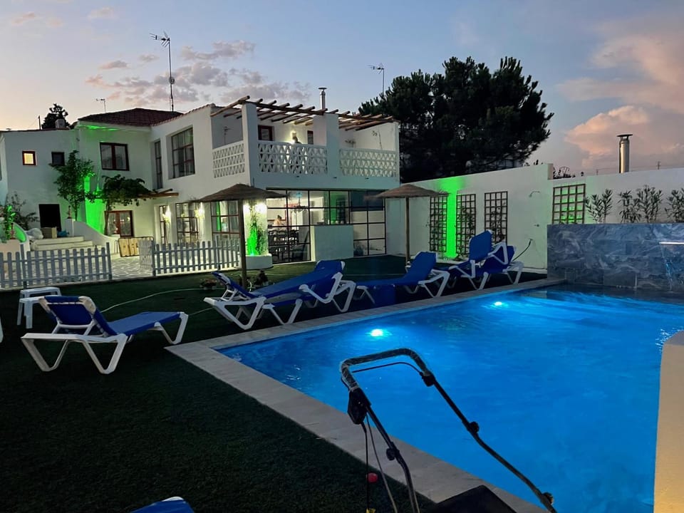 Property building, Living room, Swimming pool