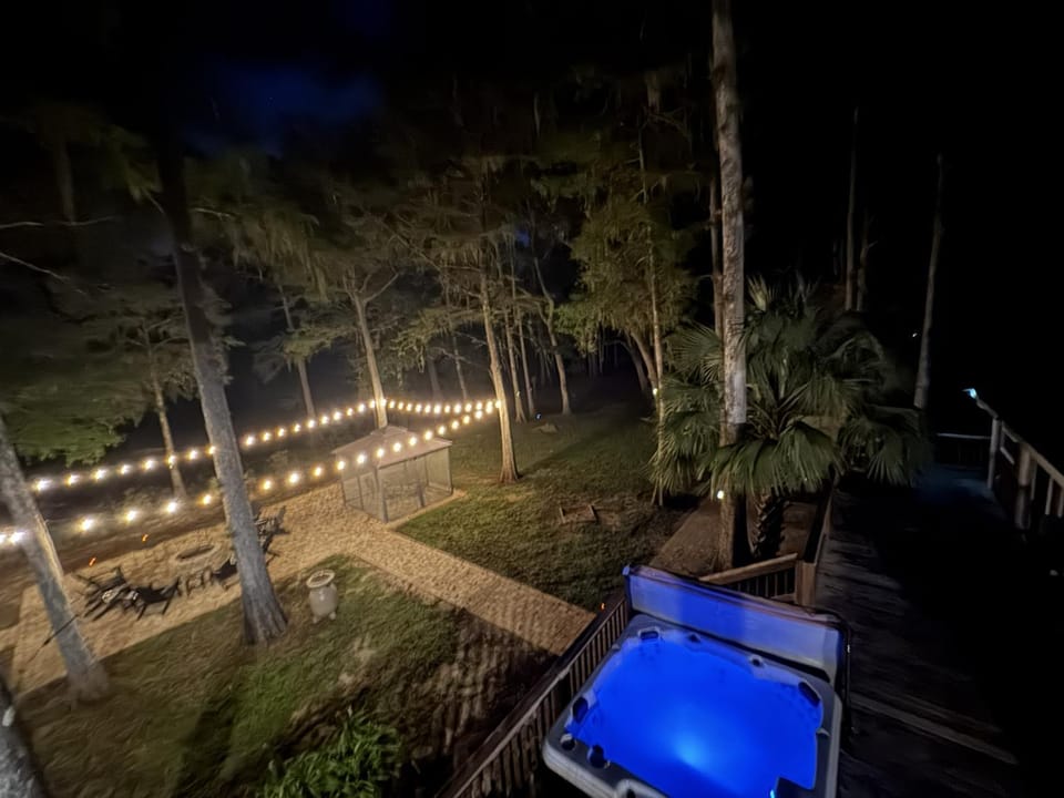 Patio, Night, Natural landscape