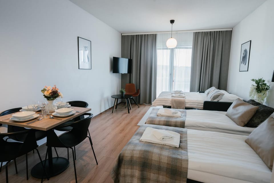 Bed, TV and multimedia, Living room, Photo of the whole room, Seating area, towels