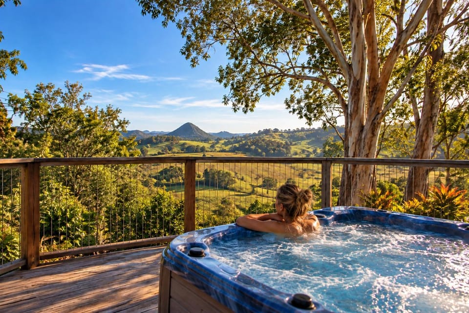 Natural landscape, Hot Tub, View (from property/room), Balcony/Terrace, Mountain view
