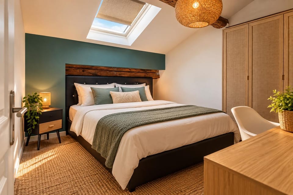 Bed, Photo of the whole room, wardrobe