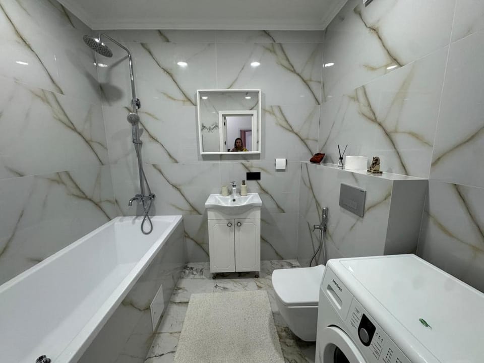 Toilet, Bathroom, Bath, towels, washing machine
