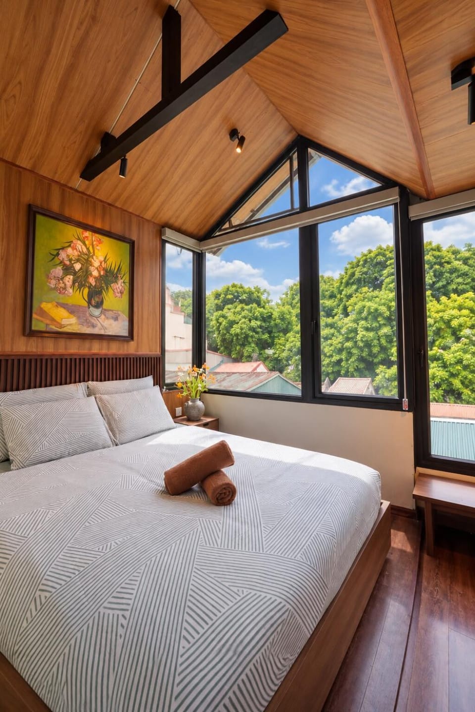 Bed, Natural landscape, View (from property/room), Bedroom