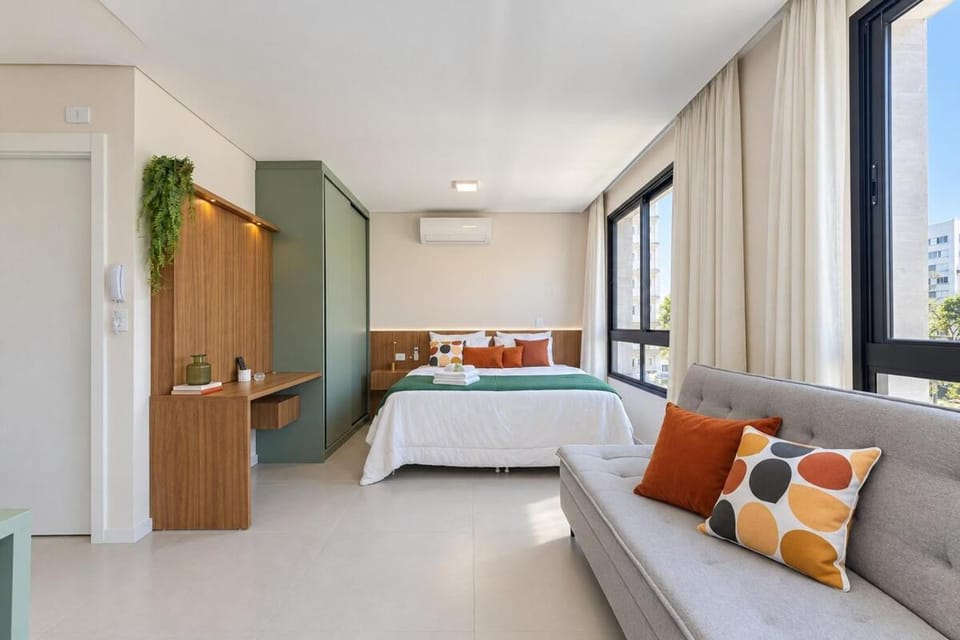 Temple Batel • Studio • King Bed • Smart TV Apartment in Curitiba
