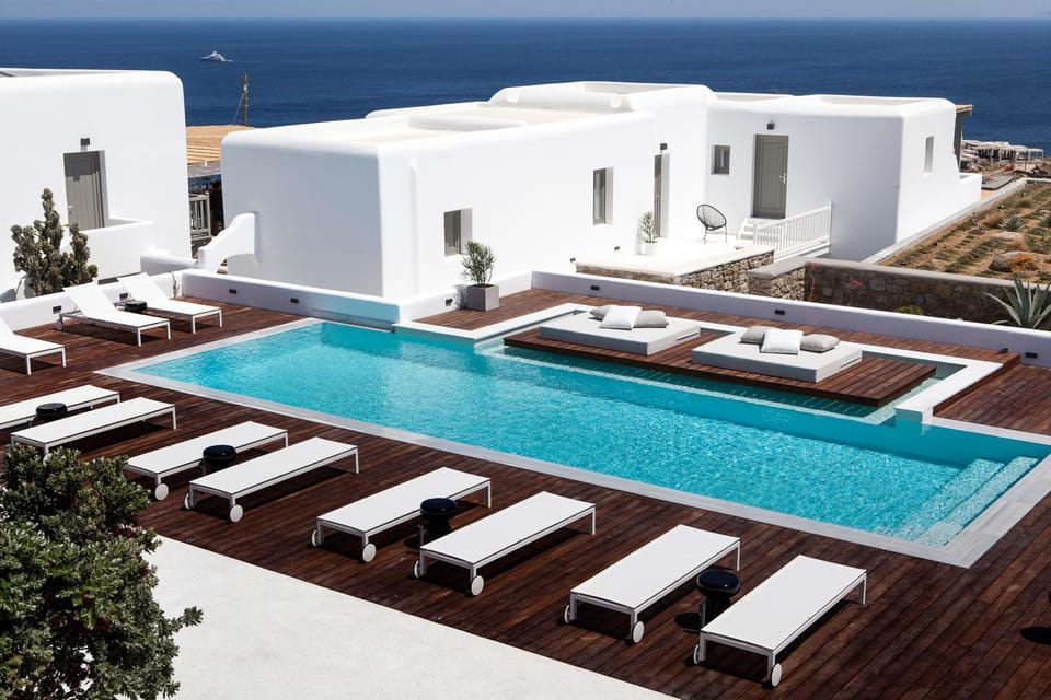 Property building, Patio, Day, Natural landscape, View (from property/room), Sea view, Swimming pool