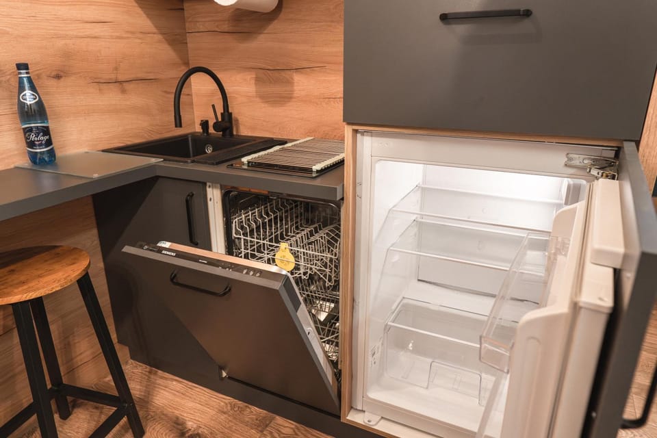 Kitchen or kitchenette, dishwasher