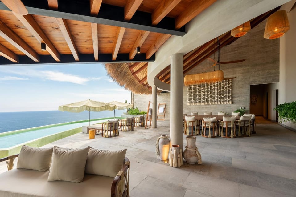View (from property/room), Balcony/Terrace, Seating area, Swimming pool