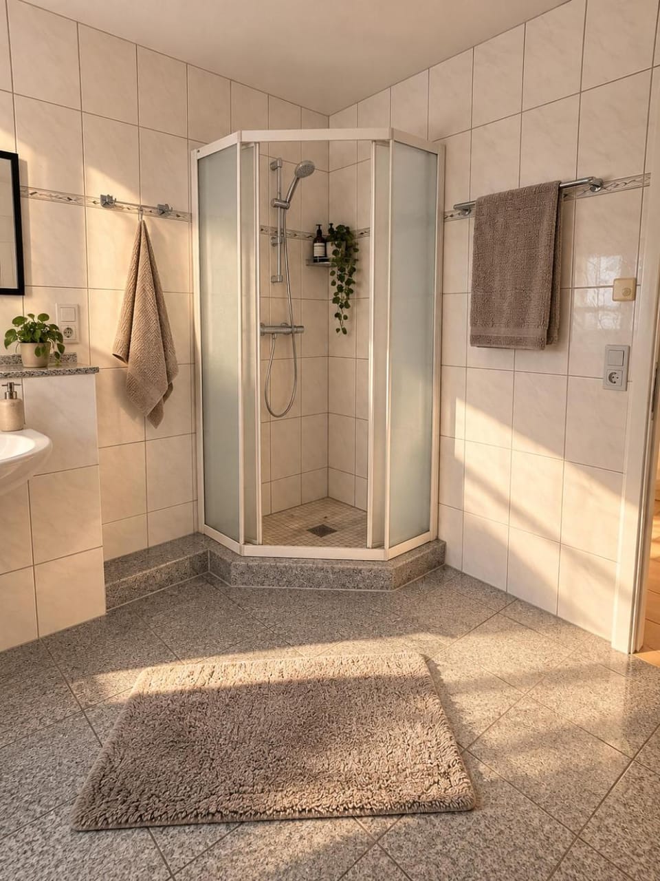 Shower, Bathroom, towels