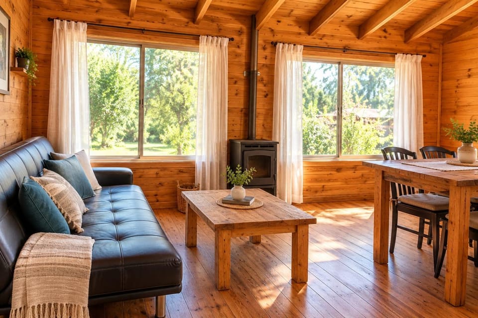 Living room, Seating area, Garden view