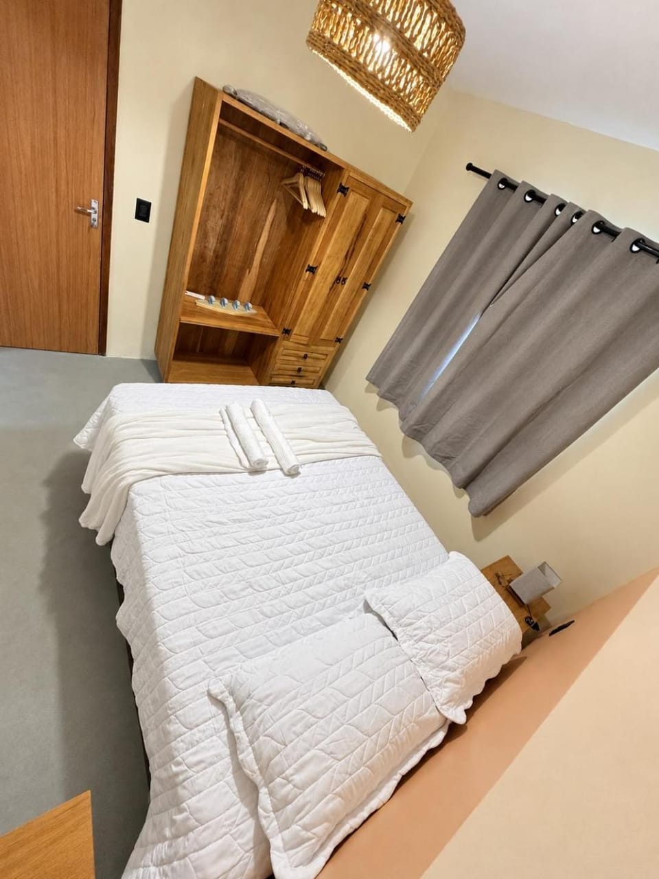 Bed, Photo of the whole room, Bedroom, towels, wardrobe