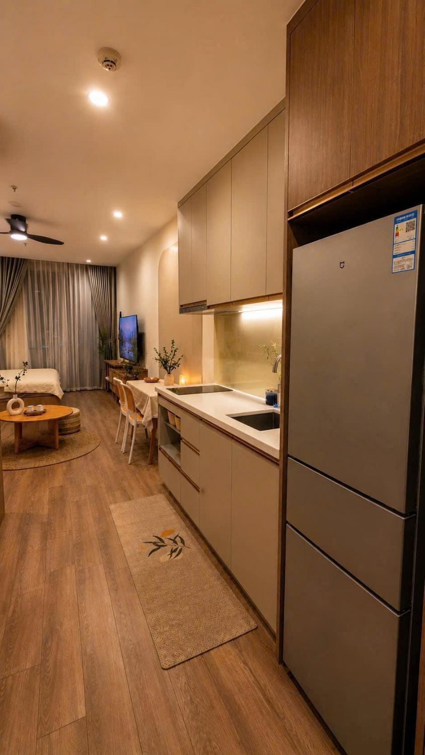 Kitchen or kitchenette, Dining area, stove