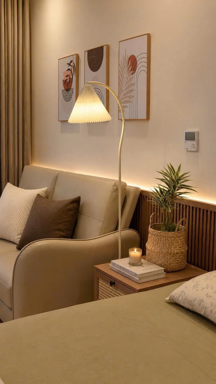 Bed, Living room, Photo of the whole room, Seating area, Bedroom