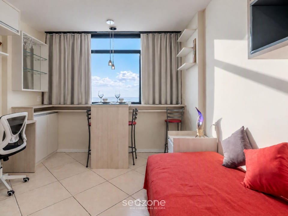 Bed, Bedroom, Sea view