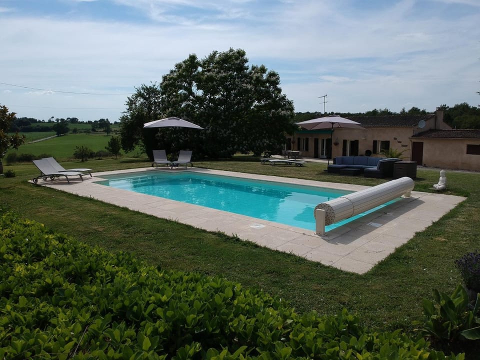 Property building, Living room, Swimming pool