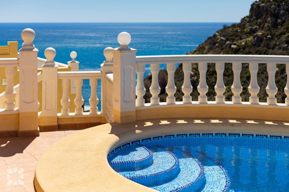 Patio, Nearby landmark, Day, Natural landscape, View (from property/room), Balcony/Terrace, Pool view, Sea view, Swimming pool, sunbed