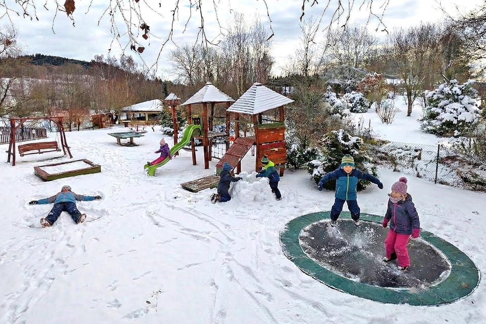 Winter, Children play ground, Garden