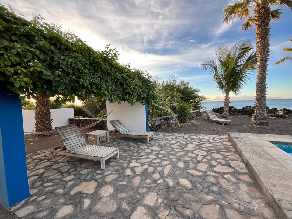 Patio, Day, Natural landscape, Balcony/Terrace, Pool view, Sea view, Swimming pool, sunbed