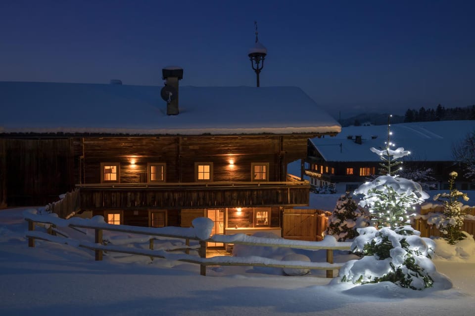Property building, Winter, Garden view, Sunset