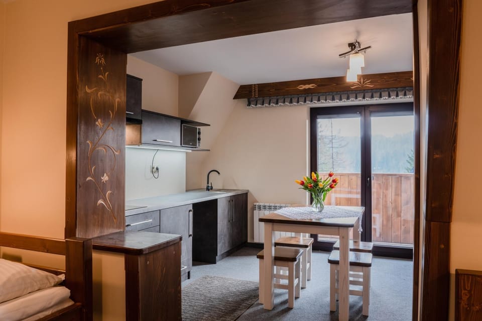 Kitchen or kitchenette, oven, stove
