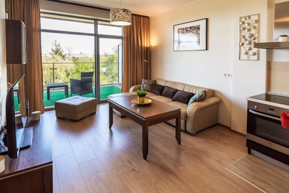Living room, Seating area, Garden view