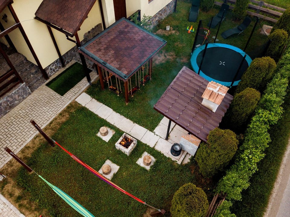 Patio, Bird's eye view, Garden view