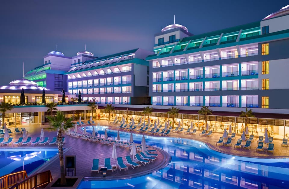 Property building, Night, Pool view, Swimming pool