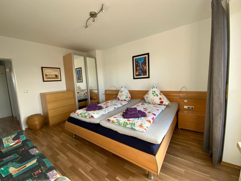 Bed, Photo of the whole room, Bedroom, towels, wardrobe