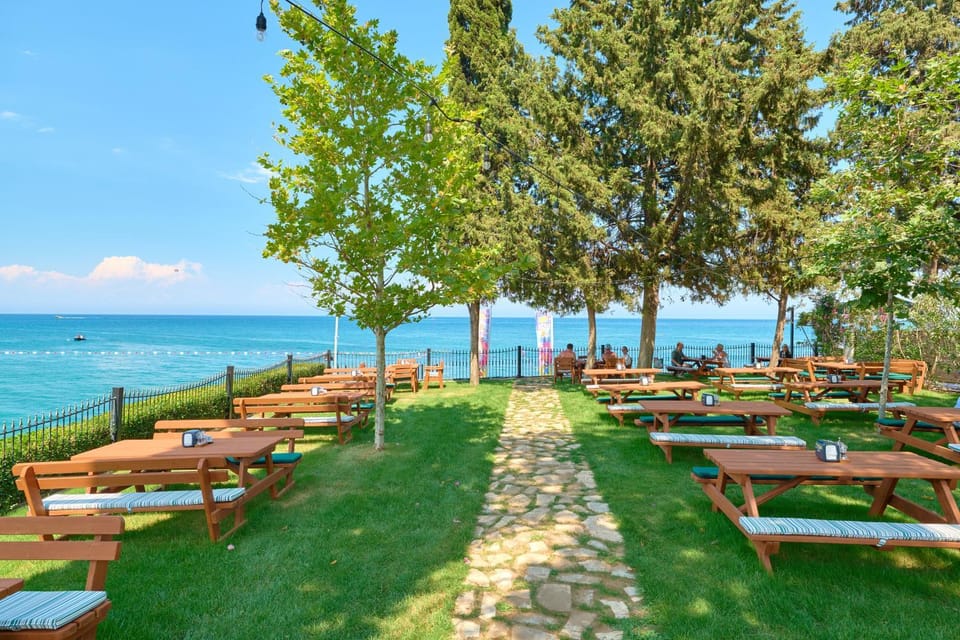 Natural landscape, Garden, Garden view, Sea view