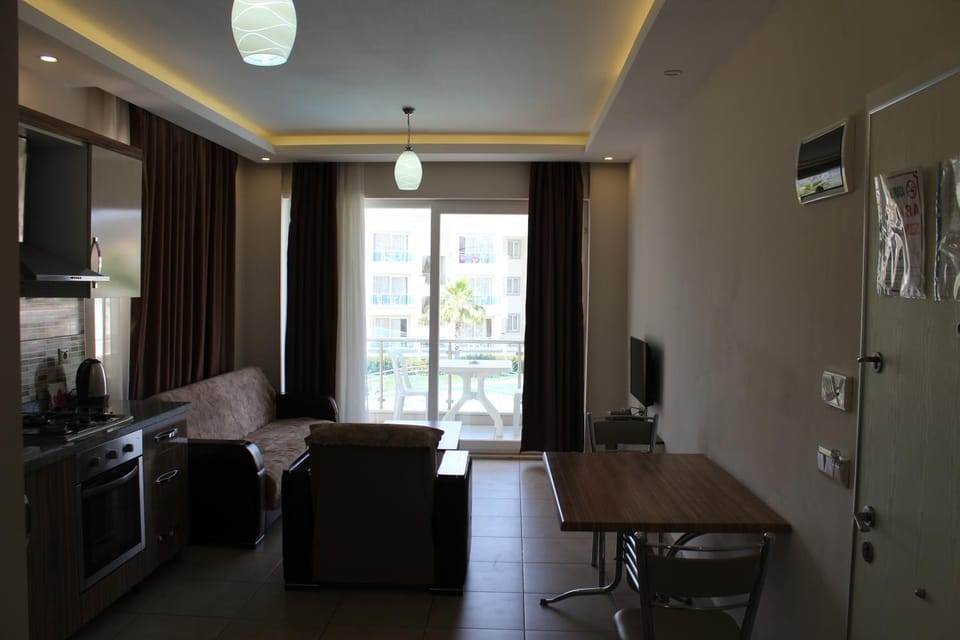 Living room, kitchen
