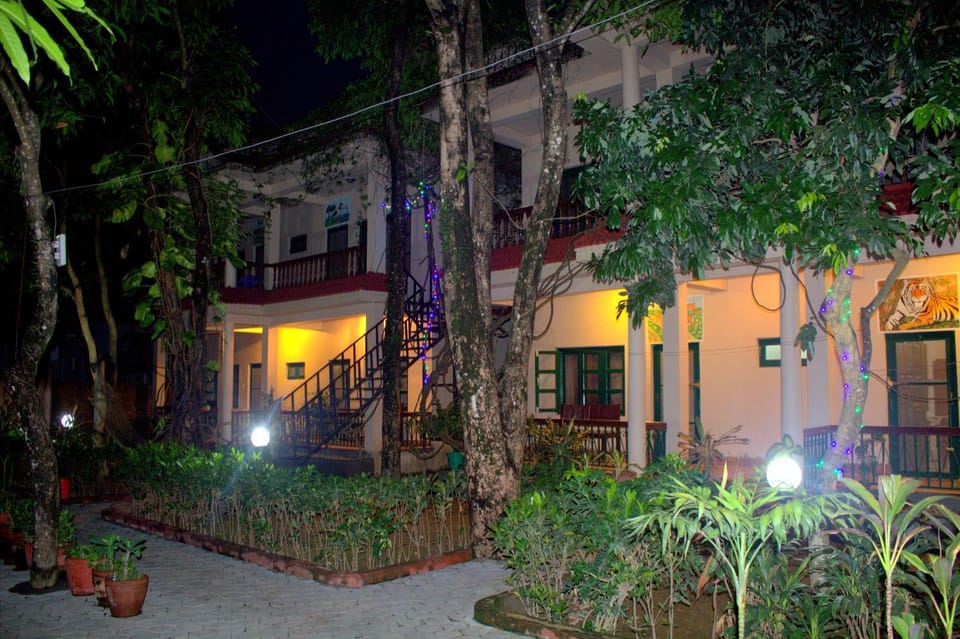 Property building, Night, Garden, Garden view