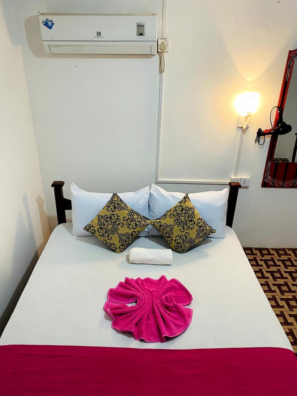 Bed, air conditioner