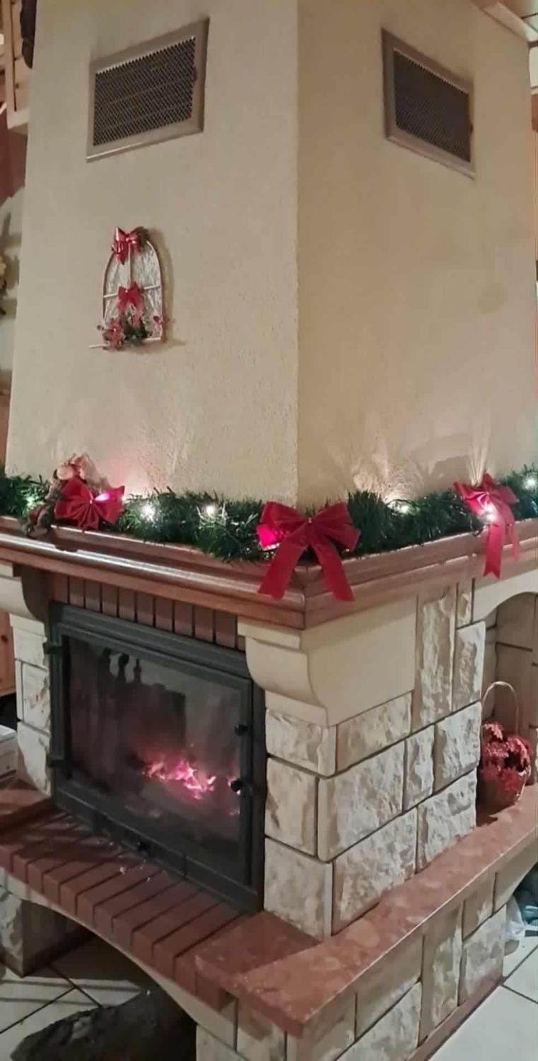 Property building, fireplace