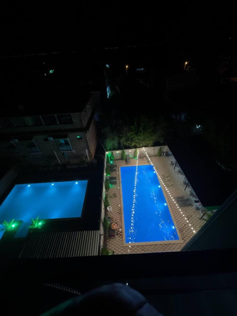 Night, Pool view, Swimming pool