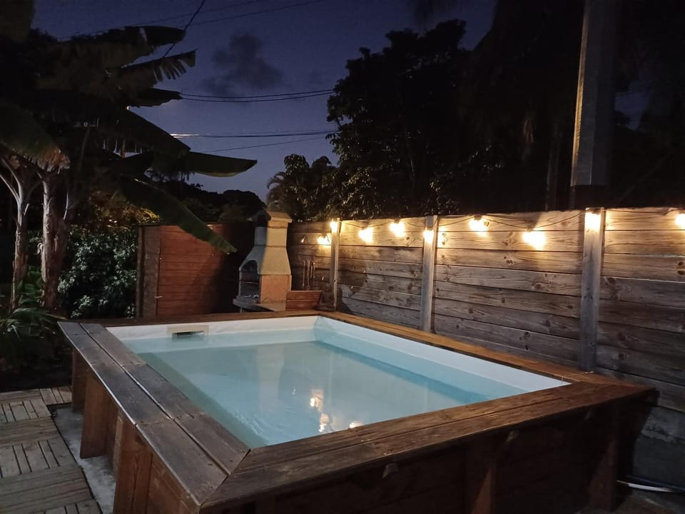 Night, Pool view, Swimming pool