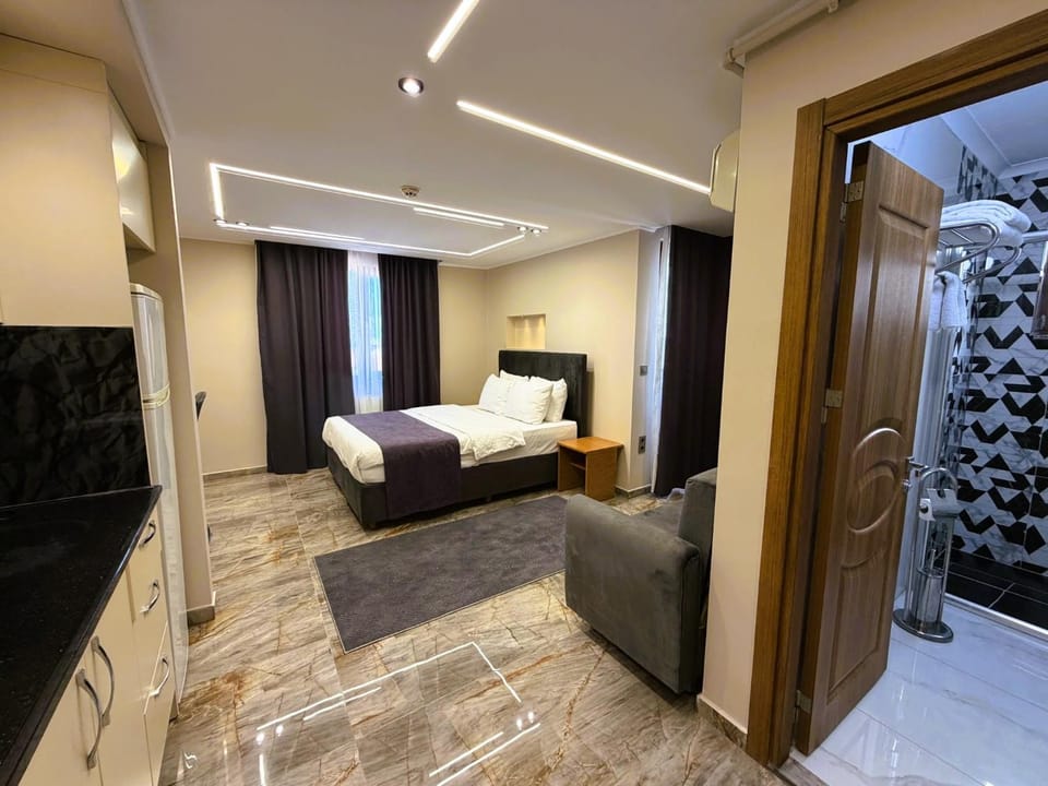 Bed, Living room, Bedroom