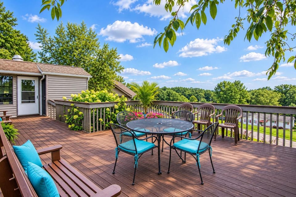 Patio, Day, Summer, Balcony/Terrace, Garden view