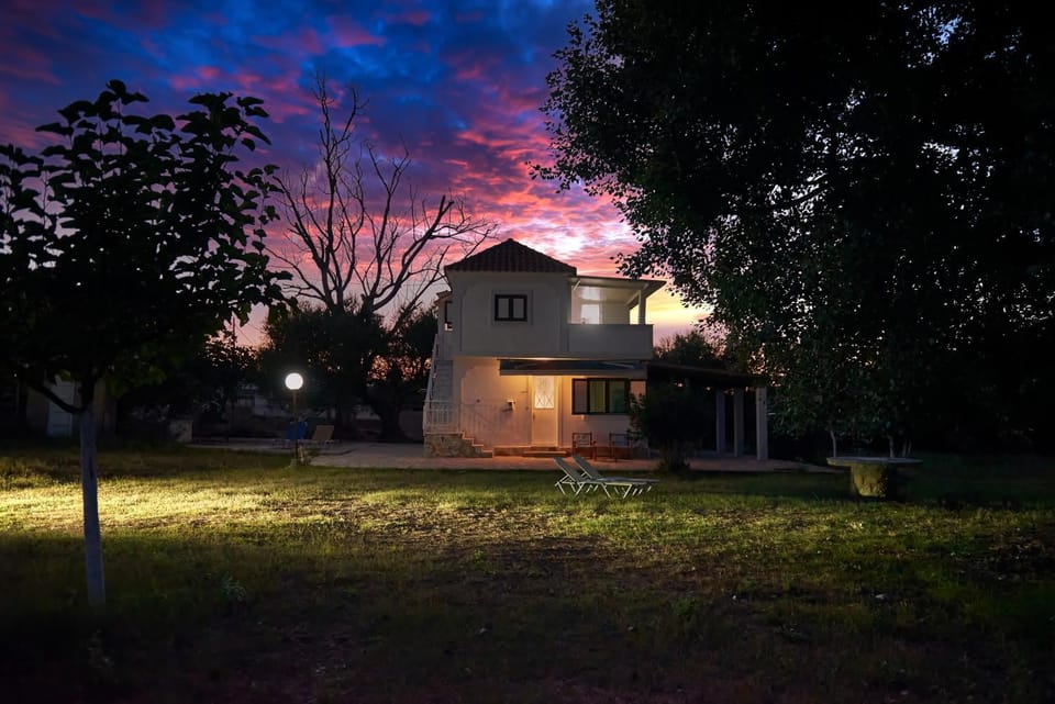 Property building, Night, Natural landscape, Garden, Garden view, Sunset