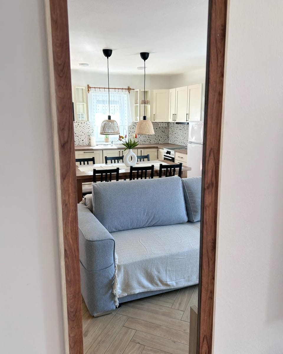Living room, kitchen