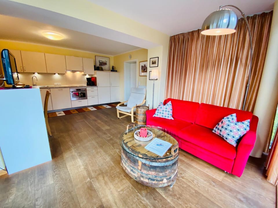 Kitchen or kitchenette, Living room, Seating area