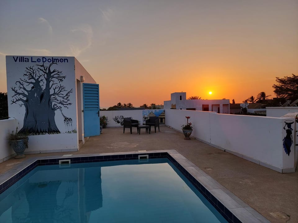 Pool view, Swimming pool, Sunset