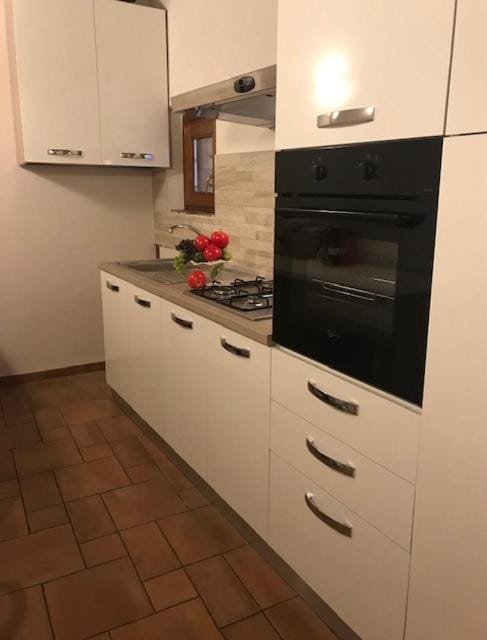 Kitchen or kitchenette, dishwasher, oven, stove
