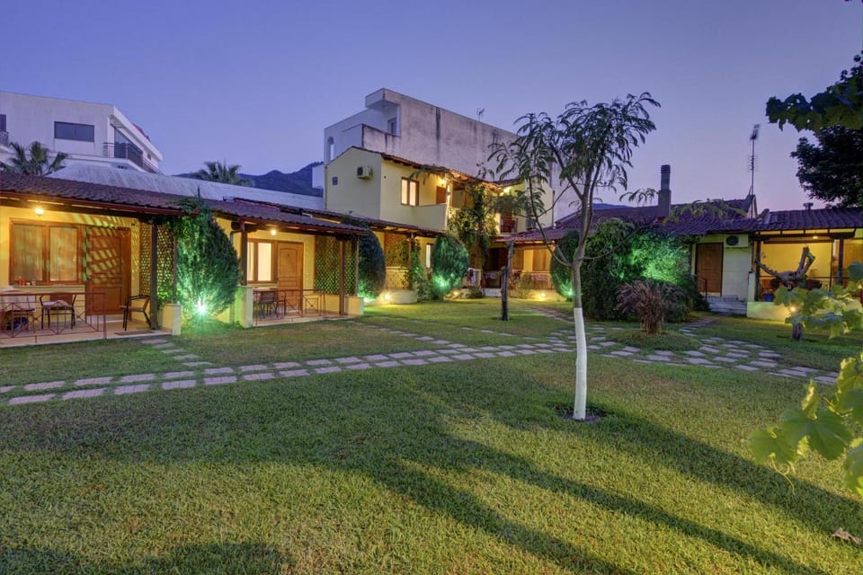 Property building, Night, Garden