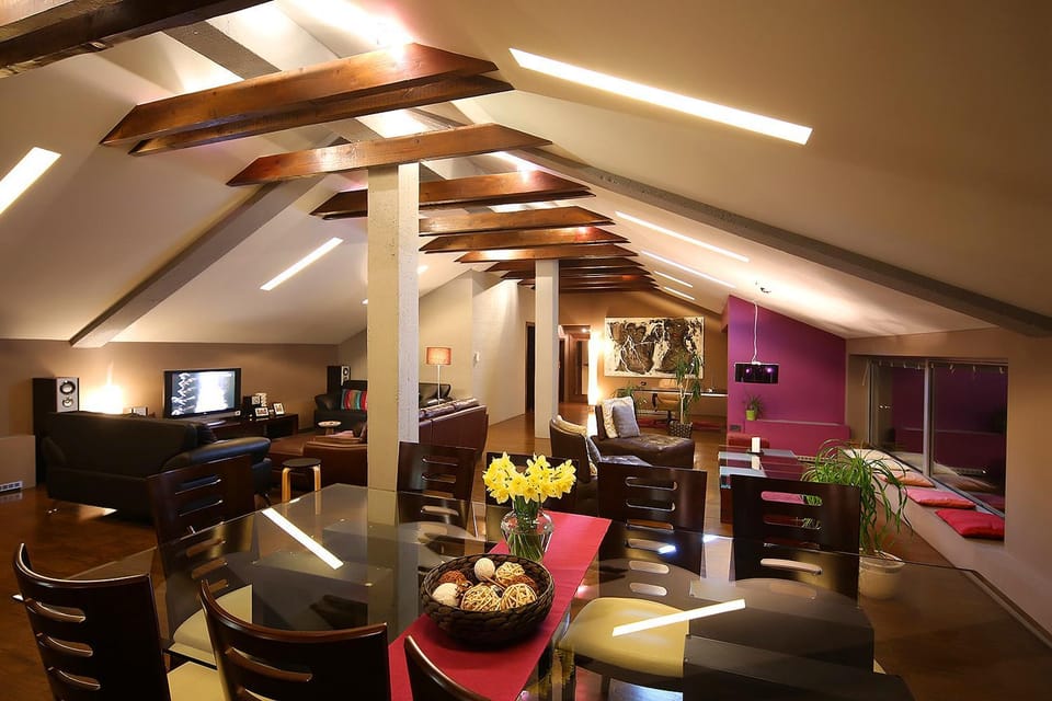 Night, Living room, Dining area, Time of day