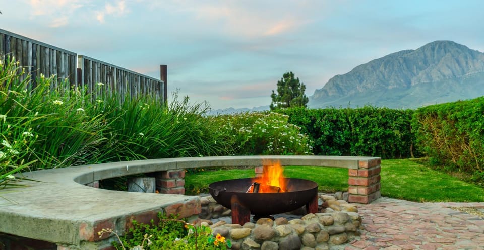 Spring, Garden, Mountain view, fireplace